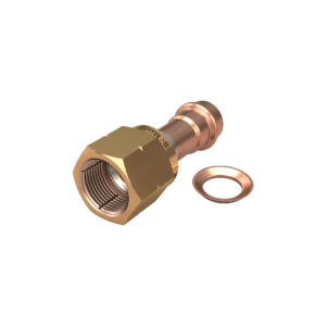 Bördeladapter mit Edelstahlkonus & Messingmutter 1/2"