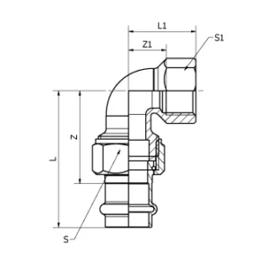 Cot 90° cu filet interior și racord 12 x 1/2"
