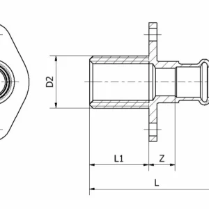 Racord drept pentru rezervor 15 x 1/2 x 3/4 x 30