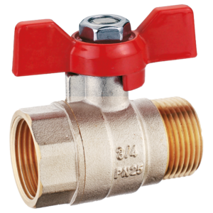 Ball Valve MxF - Red Butterfly Handle 1"