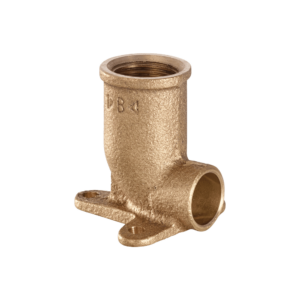 Gomito a 90° con filetto F lungo con flangia 15 x 1/2"