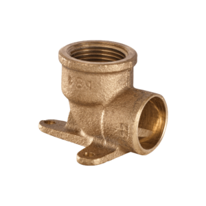 Gomito a 90° con filetto F con flangia a 2 fori 12 x 1/2"