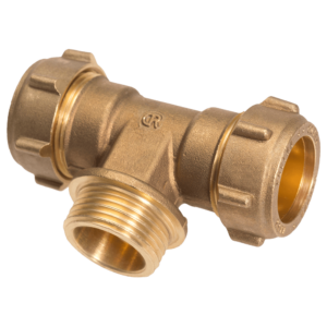 Tee con filetto M 22 x 22 x 1/2"