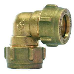 Gomito a 90° con filetto M e scarico 22 x 3/4"
