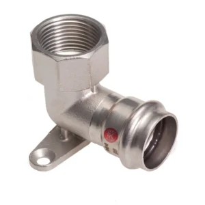 Gomito a 90° F/ filetto F, con flangia 15 x 1/2"